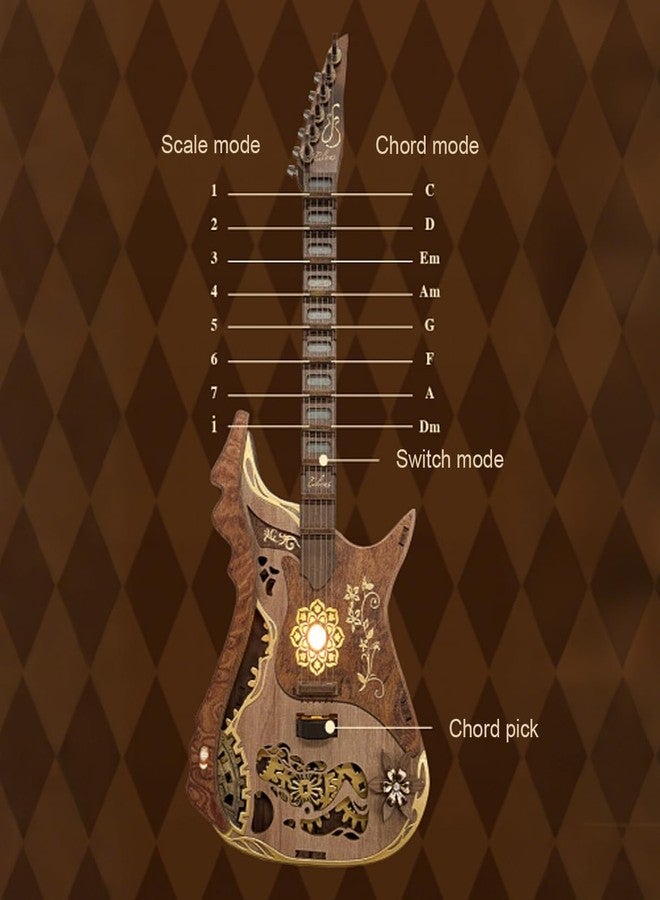CUTEROOM 3D Wooden Puzzle Chord Guitar - DIY Mechanical Model Kit for Adults, Wooden Gear Construction Craft Set, Creative Jigsaw Puzzle Gift for Birthday Christmas - Image 4
